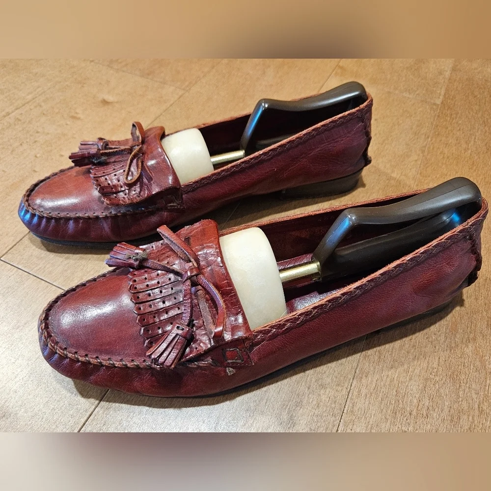 ​COLE HAAN Men’s 10.5 M Burgundy Leather Kiltie Tassel Loafers | Pinch Heritage